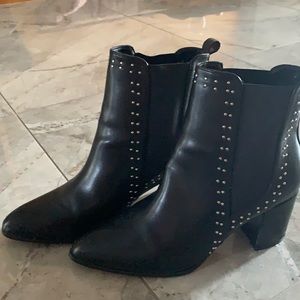 Black Studded heeled booties